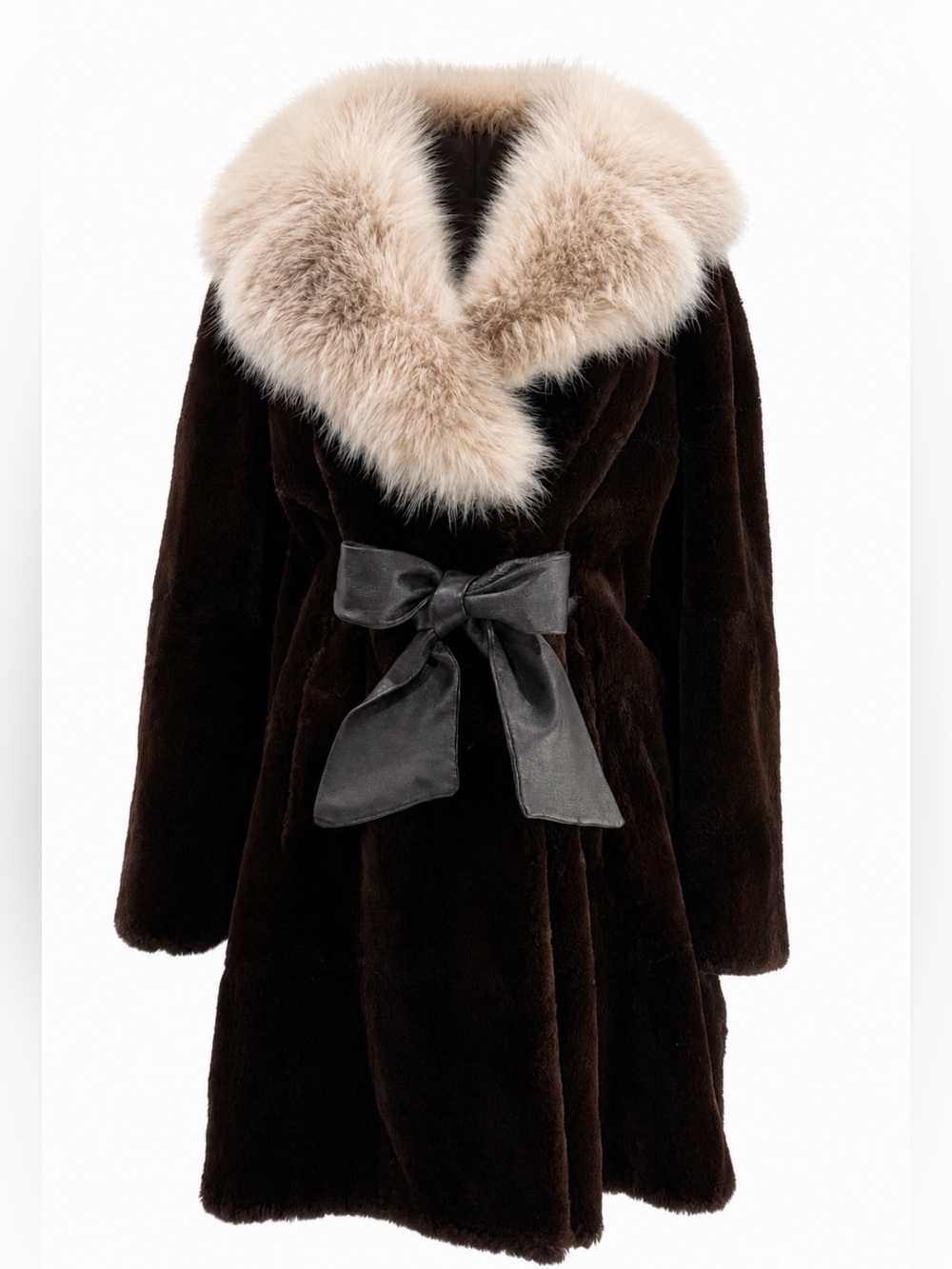 Vintage Joseph J. Stefani Furs San Mateo Fur Coat Jacket Luxury Furrier Brown